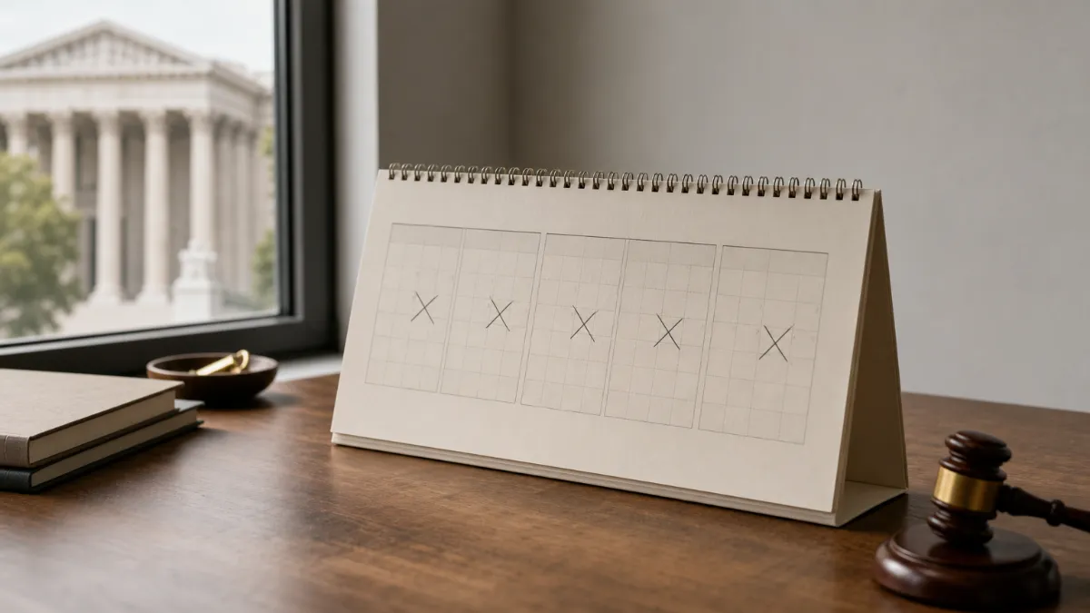 Calendar marking the six-month cooling-off period between the first and second motion in a mutual divorce