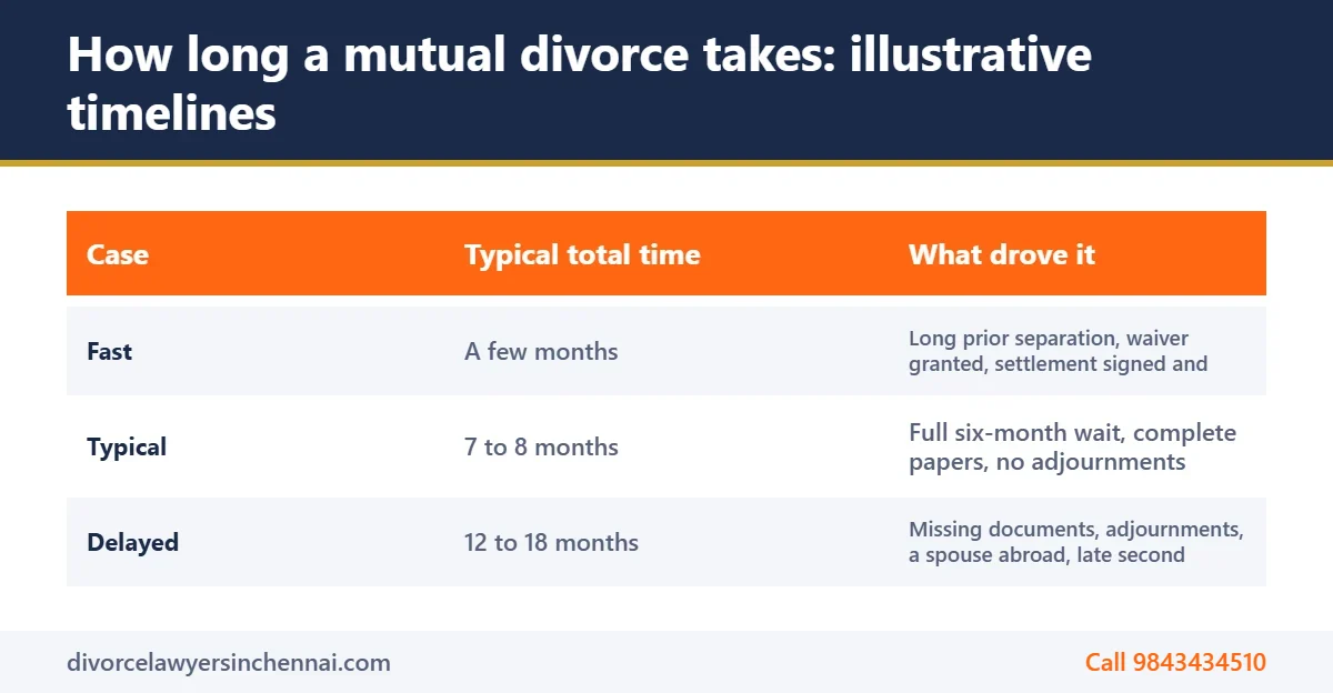 Mutual divorce timeline in India: fast, typical and delayed cases